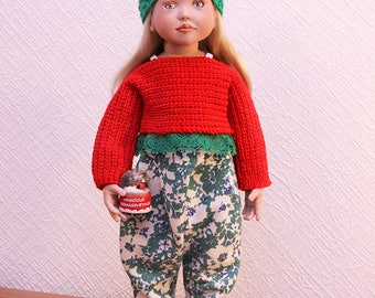 Christmas outfit for Maru and Friends, Gotz, American Girl, Zwergnase, Kidz'n'Cats and other 18'' dolls FREE shipping