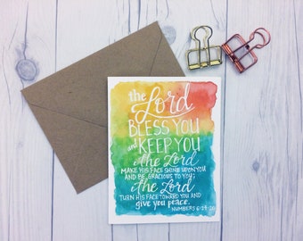 Numbers 6:24-26 | The Lord Bless You | Birthday | Baptism | Friendship | Thank You | Just Because | Christian Greeting Card