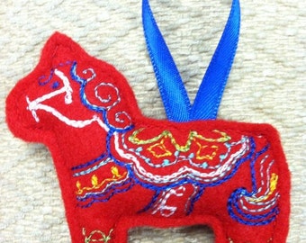 Swedish Dala Horse Ornament