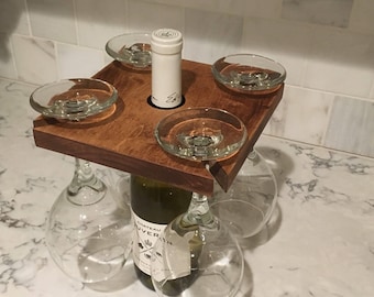 Wine Bottle and Glasses Holder