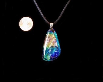 Handmade Dichroic Glass Pendant by TL Gallego