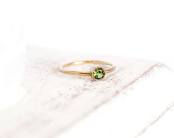 Peridot Ring - August Birthstone Ring - 14k Gold Fill or Sterling Silver - Stacking Ring - Simple Ring - Green Peridot Jewelry - Lime Green