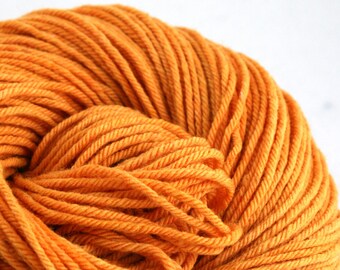 Hand Dyed Aran weight mini Empire Rambouillet Wool 213 yds 4oz Mimosa