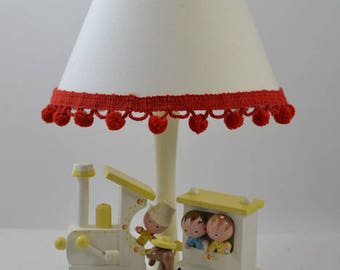 Vintage Irmi Nursery Originals nursery lamp 1960 Mid century Baby with shade/nursery decor
