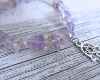 Ametrine Bracelet Ametrine Gemstone Bracelet Ametrine Crystal Chip Choose Your Own Charm Bracelet