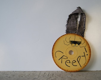 CD Ornament, Halloween Decor, Spider Decor, Halloween Ornament, Spider Ornament, Halloween Decorations, Halloween Spider, Halloween Sign