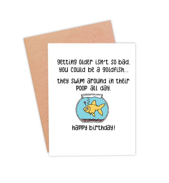 funny goldfish birthday card funny fish card funny envelope a2 size