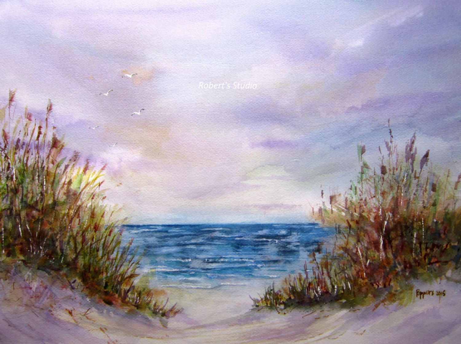 Landscape Painting archival print beach painting beach