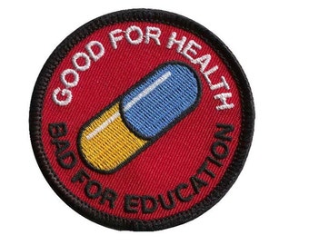 Akira Good for Health Bad for Education Japanese Anime Emo Punk Scifi Patch Iron On
