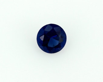 6mm Round Lab-Created Blue Sapphire Loose Gemstone