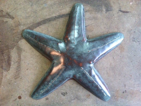 Starfish Handmade 16in x 16in Beach Tropical Coastal Decor Metal Art Sculpture Art