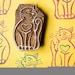 Cat, hand crafted wood stamp