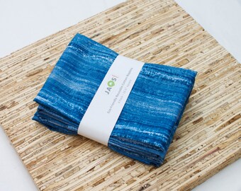 Large Cloth Napkins - Set of 4 - (N2936) - Blue Modern Reusable Fabric Napkins