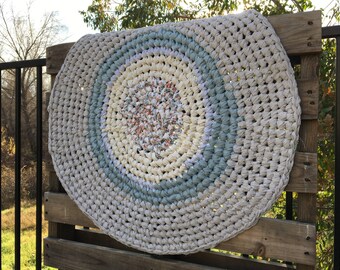 Handmade Round Rag Rug 28" wide