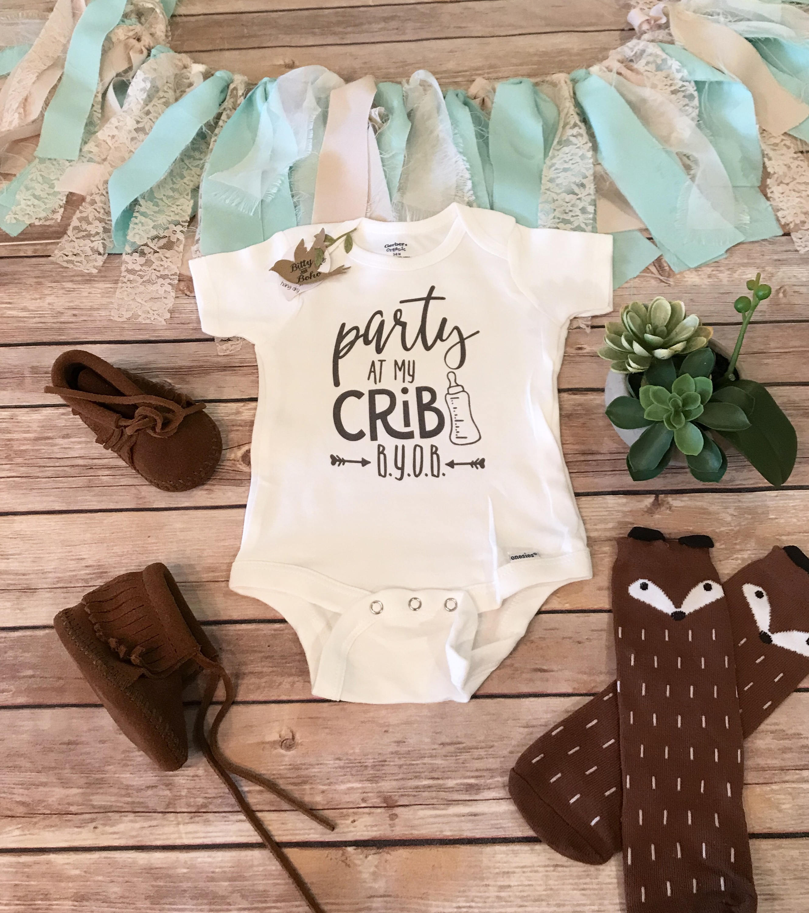 Party At My Crib Onesie® Baby Boy Clothes Baby Shower Gift