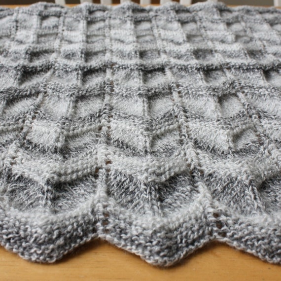 Knit Baby Blanket Pattern, knit chevron baby blanket ...