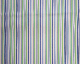 Green and Blue Striped Denim