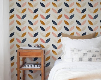 Scandinavian Style Pattern, Vintage Wallpaper, Self Adhesive Wall Mural, Wall Covering, Peel and Stick Wallpaper, Wallpaper Covering - A096