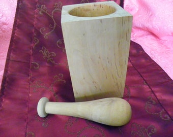 Wood Mortar And Pestle