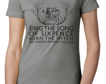Ladies' Radiohead inspired T shirt, "Burn the witch" - Radiohead shirt - Burn The Witch Shirt - Indie Rock Shirt
