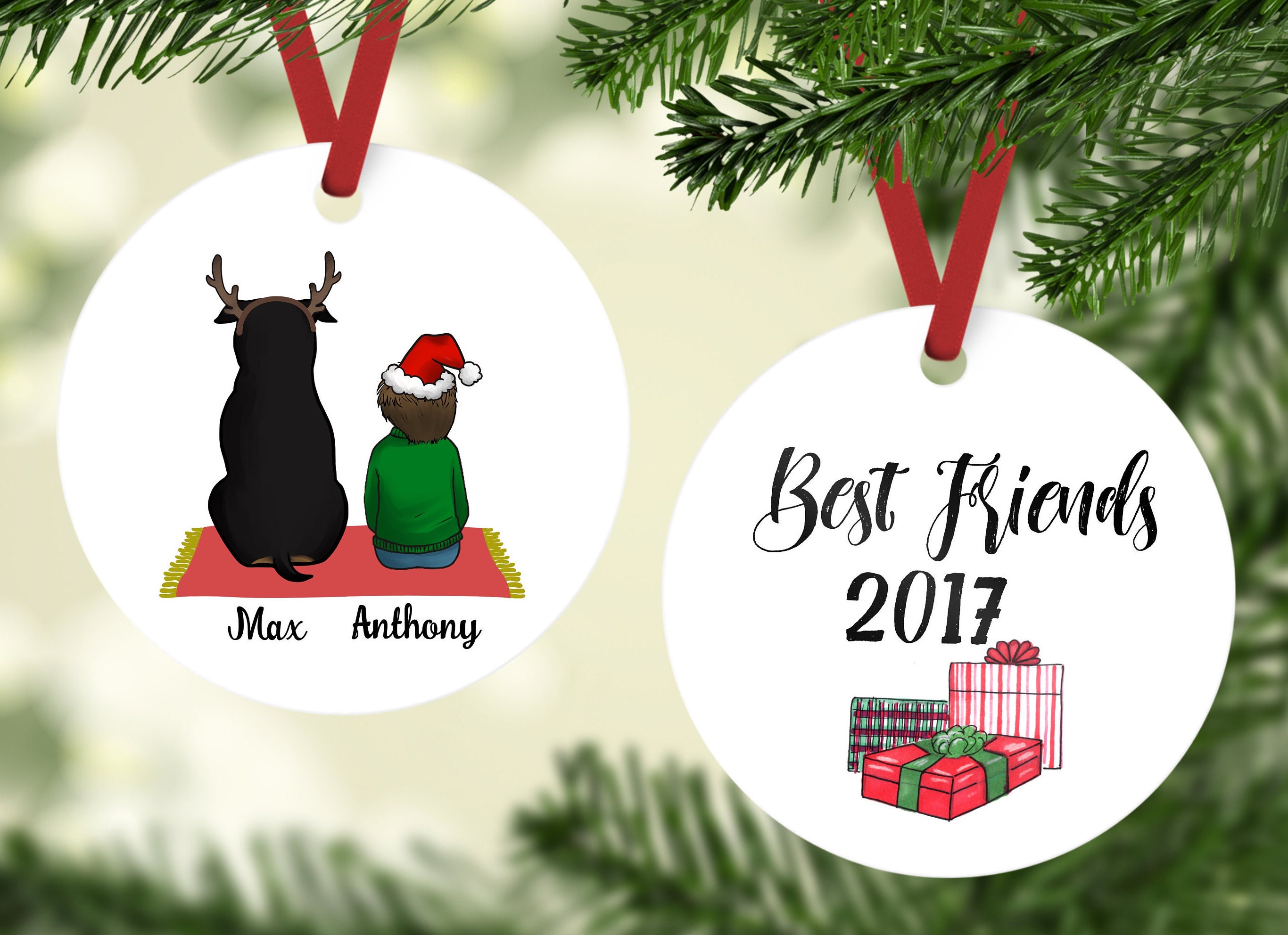 Best friends with Rottweiler Rottweiler Dog Ornament