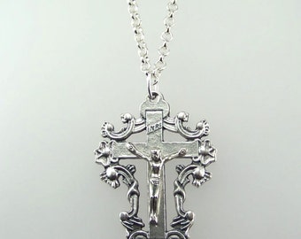 Large Ornate Crucifix Necklace