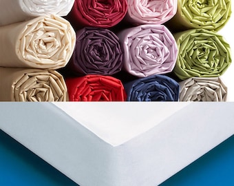 Fitted sheet TWIN SIZE hoeslakens or pad for bed 80 X 200 cm or 90 X 200 cm Cap 35 cm hoeslakens fitted sheet