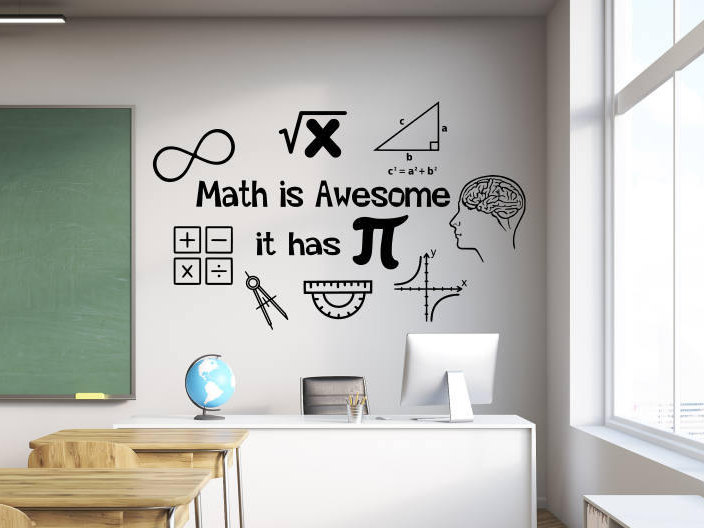 math wall decal, math wall decor, math classroom decor, math teacher