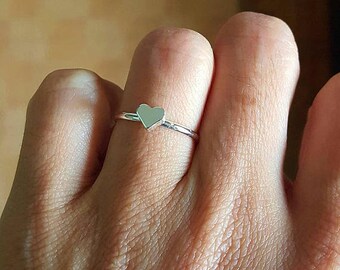 Silver tiny heart ring size us 6