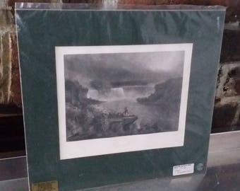 Vintage Print Niagara Falls Steel Engraving