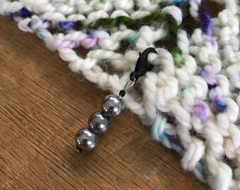 silver & black removable stitch markers / 6 pack / progress keepers / crochet tools / knitting notions / unique crafter gift
