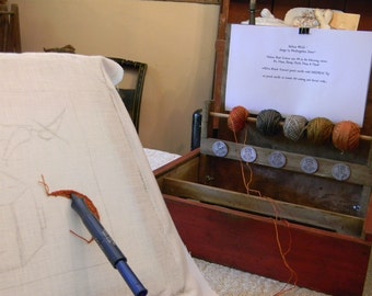 Primitve Wooden PUNCH NEEDLE STATION© - from Notforgotten Farm™