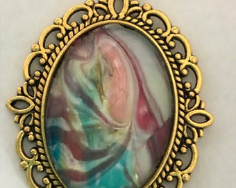 Handmade, Unique, Wearable Art, One of a Kind, Abstract Art, Jewelry Design, Fluid Art, Necklace, Pendant