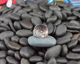 Round Sterling Silver Reticulated Ring