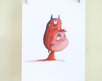 original illustration "Hat 15" (oil on paper painting)