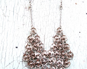 Delicate Chainmaille Necklace - Repurposed Vintage