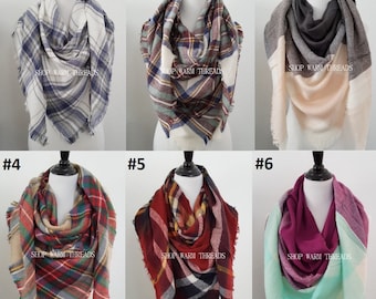 Plaid Blanket Scarf, Blanket Scarf, Tartan Plaid Scarf, Tartan Scarf, Blanket Scarf, Oversized Scarf, Oversized Blanket Scarf, monogrammed