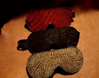 Leather eye mask for catching a few extra zzzzz's on those long flights.