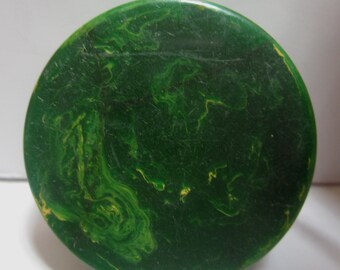 Bakelite Catalin Checkers Backgammon 6 Pcs Mottled GREEN These all have AGED Lines as shown in photo.