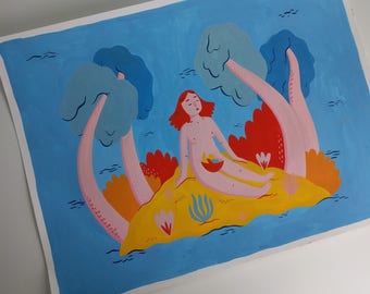 Pleasure Island // A3 Original Painting