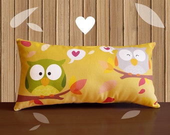 Decorative Pillow -RainbOWL- Yellow/Purple