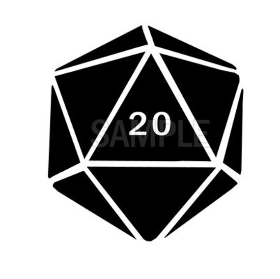 DND D20 vinyl decal Dice decal