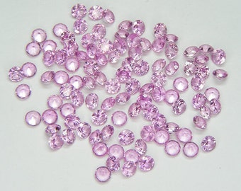 30 PCS Pink Sapphire Round 3 mm Machine Cut Lab corundum Lab created Sapphire