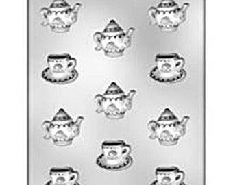 Teapot Cup Saucer Mold Candy Chocolate Soap Ice Crayon Candle Fondant Baking Supplies Jenuine Crafts