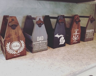 Rustic Beer Carrier, Beer Holder, Beer Tote, Beer Caddy