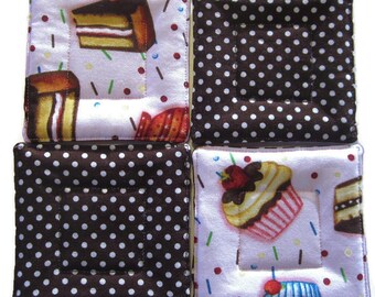 Dessert Drink Coasters, Quilted Coaster Set, Dessert Coaster Set, Drink Coasters, Housewarming Gift, Hostess Gift, Wedding Gift