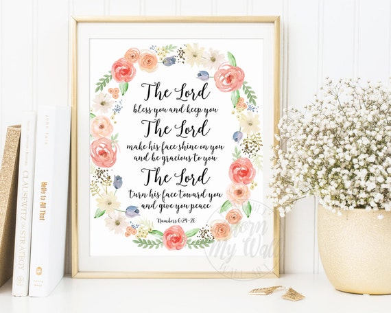 The Lord Bless you and keep you Bible Verse Print Scripture