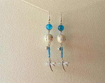 Fancy blue and Silver earrings
