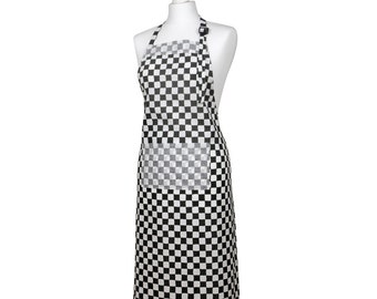 Black and white gingham apron