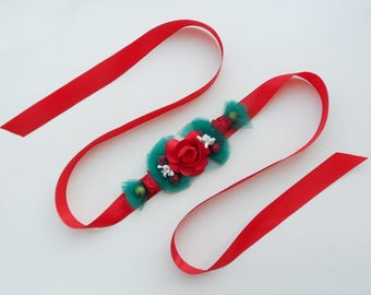 Christmas Sash, Bridal/Wedding/Maternity/Flower Girl sash